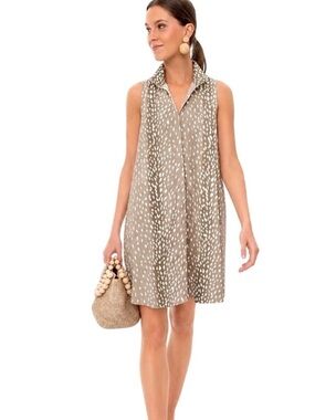 Tuckernuck Taupe Shift Dress with Cream Speckle